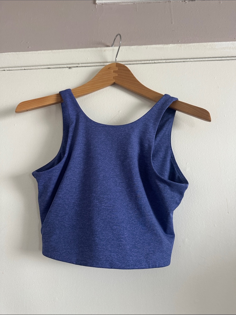 Outdoor Voices Heathered Navy Racerback Crop Top